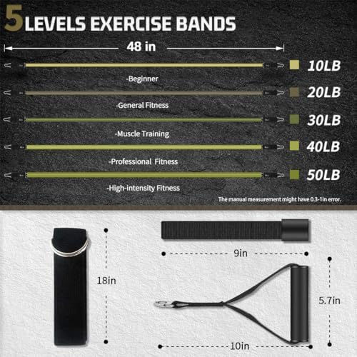 VEICK Resistance Bands with Handles, Exercise Tube Bands Set for Workouts