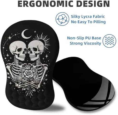Ergonomic Mouse Pad with Wrist Rest, Memory Foam Wrist Support,Massage Bump
