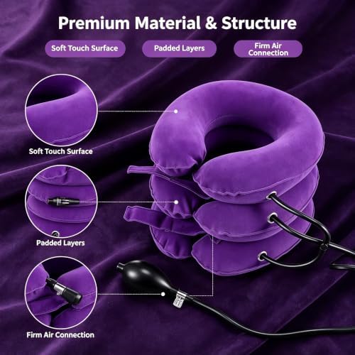 Inflatable Purple Cervical Neck Traction Brace Adjustable