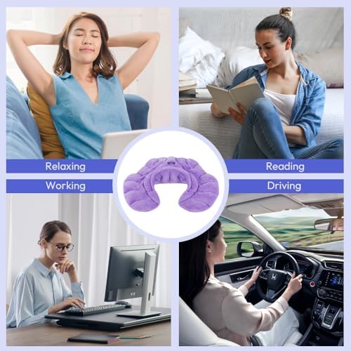 Microwavable Heat Pad for Neck and Shoulders, Warm Compress Wrap, Purple