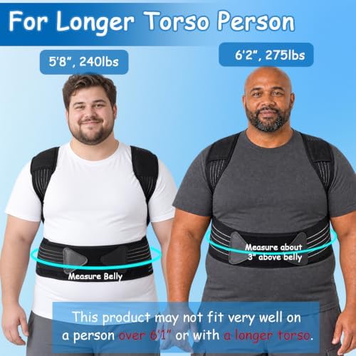 Plus Size Posture Corrector for Women & Men, Adjustable Back Brace, 3XL