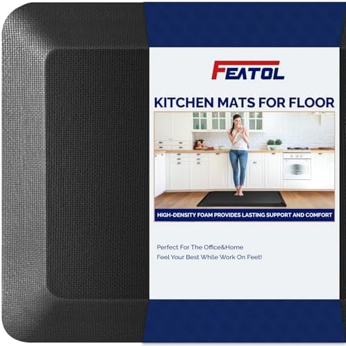 FEATOL Anti Fatigue Mat for Standing Desk & Kitchen Floor, 9/10 Extra Thick