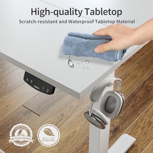 Agilestic 60 * 24 Inch Height Adjustable Electric Standing Desk, White