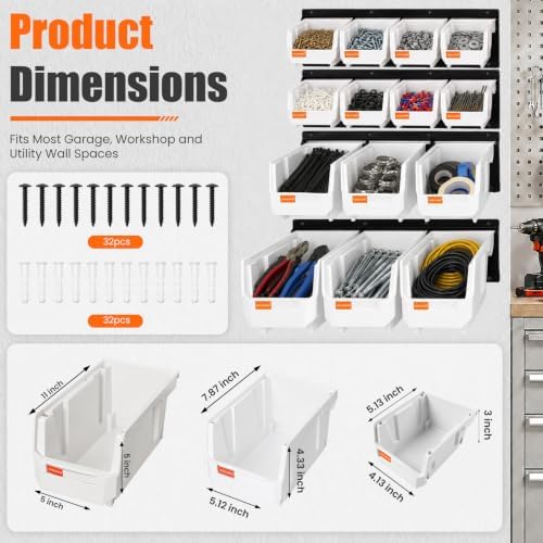 14pc Wall-Mounted Organizer V1 V2 V3 Master Combo Set White