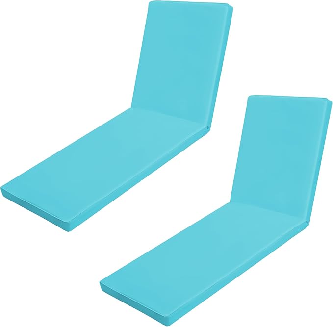 Outdoor Chaise Lounge Cushions for Patio, 72"x22"x3" Lounge Chair Cushions Set of 2, Waterproof Replacement Seat Cushions for Outdoor Furniture