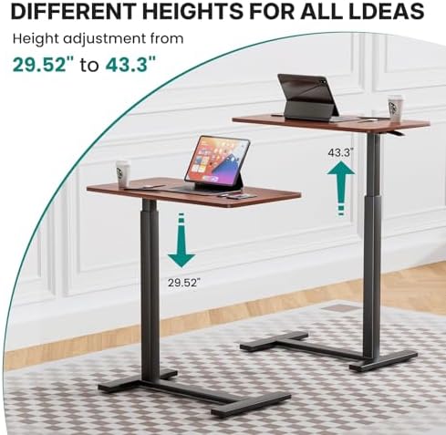 OLIXIS Overbed Table, Bedside Table, Mobile Standing Desk for Apartment
