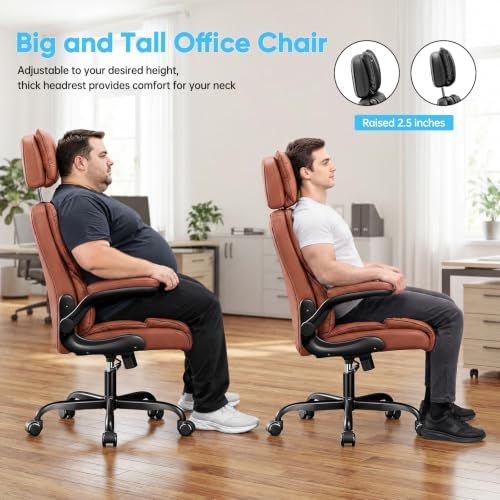 Sytas 400lbs Big and Tall Office Chair with Adjustable Headrest