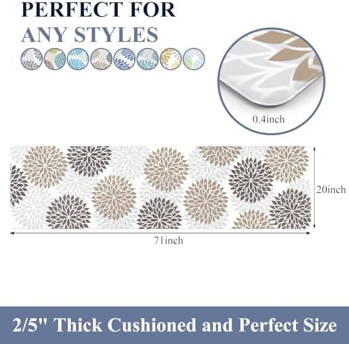 HEBE Anti Fatigue Kitchen Mats for Floor 20"x71", Cushioned Standing Mat