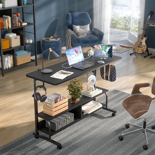 Armocity 47" Rolling Standing Desk with Charging Station for Couch Bed