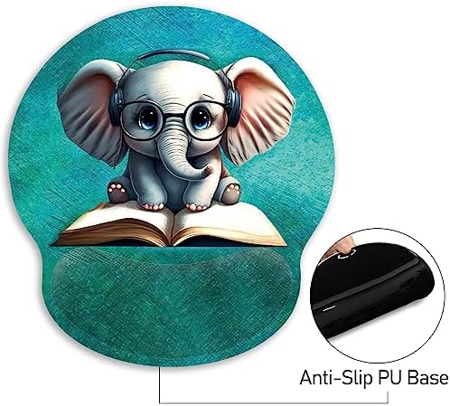 Blusabaca Elephant Mouse Pad Wrist Rest Ergonomic Mousepad Wrist Support