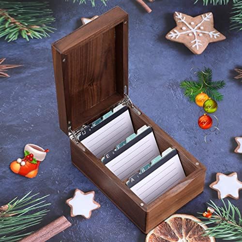 MaxGear Walnut Wood Business Card Organizer for 2.2" x 3.5" Cards