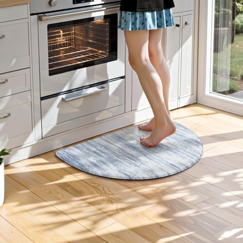 KIMODE Anti Fatigue Mat for Kitchen Floor,Farmhouse Half Circle Kitchen Rug