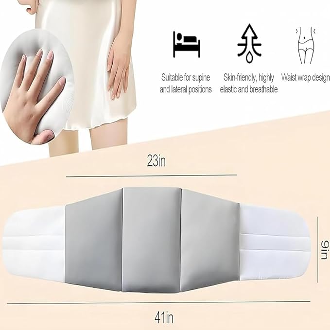 Lumbar Support - Ergonomic Waist Pillow for Back Pain Relief & Spinal Alignment, Adjustable Strap, Breathable Memory Foam for Office & Sleep.