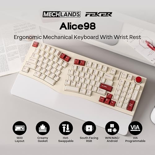 MechLands Feker Alice98 Ergonomic 98 Keys Custom Mechanical Keyboard