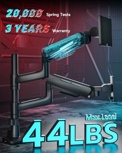 ARES WING Dual Monitor Mount with USB for 17-49 Inch Screen, Black