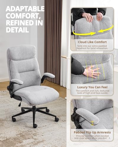 Karl home Ergonomic Office Chair Inflatable Lumbar High Back, Grey