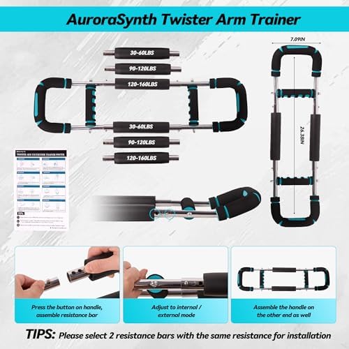 Twister Arm Trainer with 6 Resistance Levels Springs (30-160 Lbs.)
