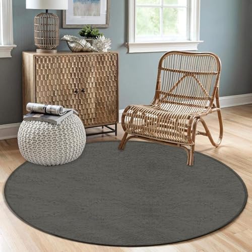 Highly Premium Quality Floor Mat, Office Chair Decor Mat, Room Sofa Yoga Soft Round Carpet Grey, 24inch