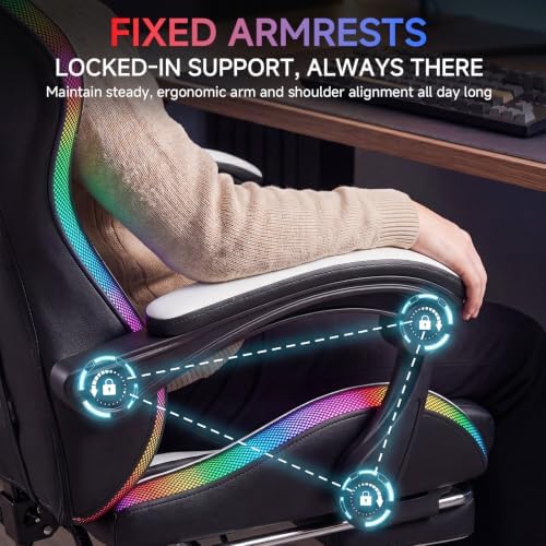 Gaming Chair with RGB LED Lights, Ergonomic Video Game Chair