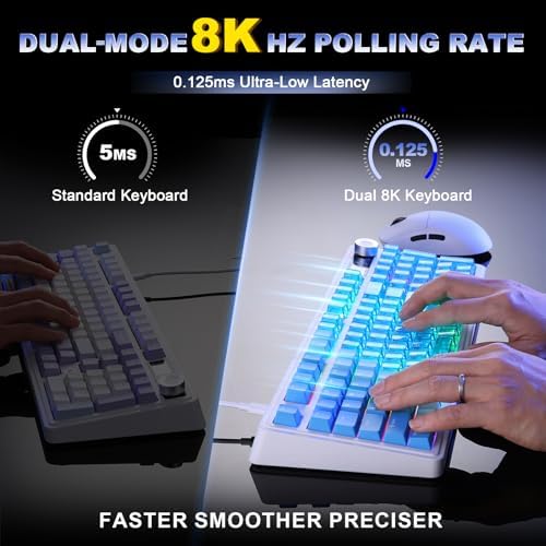 AJAZZ AK980 Pro Dual 8K Wireless Mechanical Keyboard(Blue,Lychee Switch)