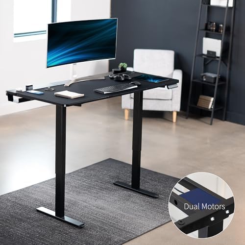 VIVO Black 60 x 30 in Standing Desk, DESK-KIT-E2B-P3B
