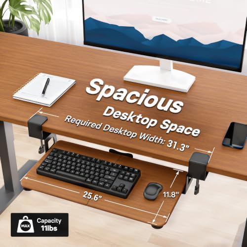 BONTEC Under Desk Keyboard Tray, Pull-Out Keyboard & Mouse Platform