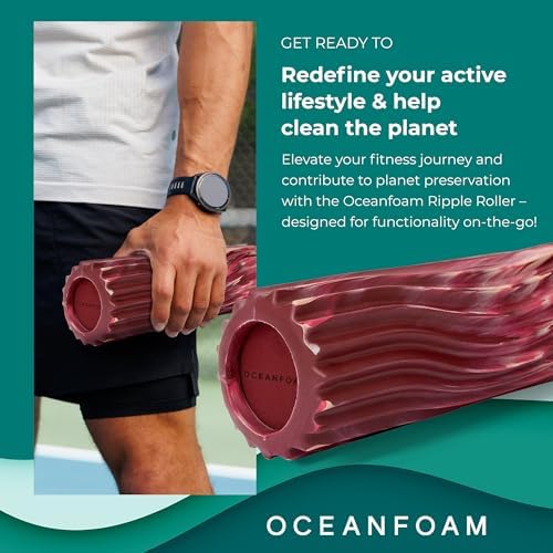 Oceanfoam Ripple Small Foam Roller (Maroon, Blush & Hot Pink Marbled)