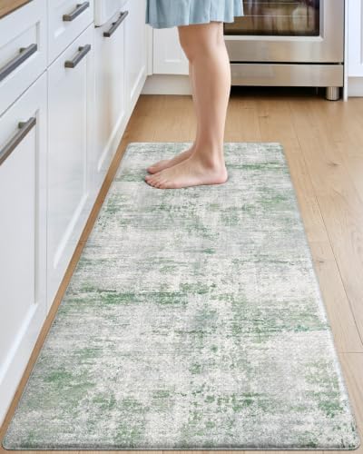 DEXI Kitchen Floor Mats Cushioned Anti Fatigue Runner Rug 23x59 Green