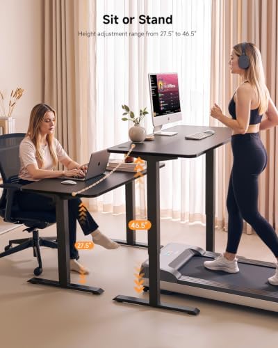 Standing Desk, 48 × 24 Inches Electric Height Adjustable, Home Office