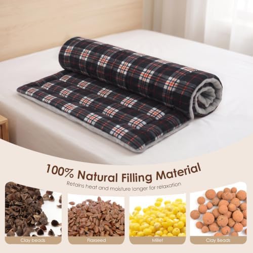 Extra Large Microwave Heating Pad for Back, 24.4 X 14.17 Tartan Black