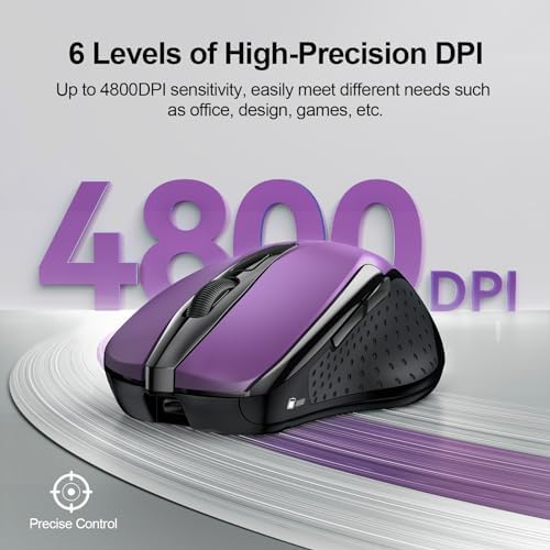 TECKNET Wireless Mouse Rechargeable, 2.4G Computer Mice with USB-A Receiver
