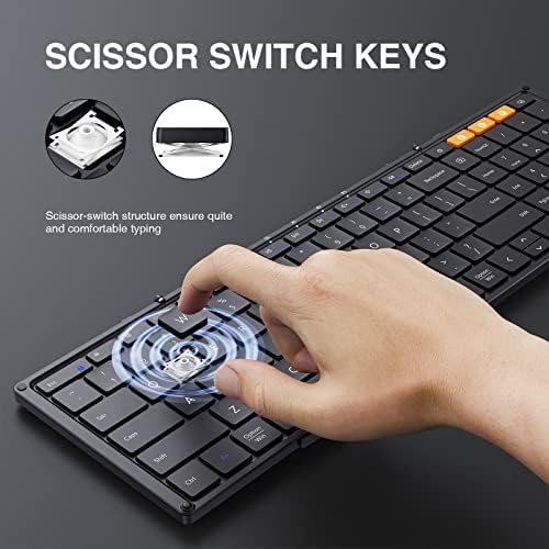 ProtoArc XK01 Foldable Bluetooth Keyboard with Numeric Keypad Black EM05 NL Vertical Wireless Trackball Mouse