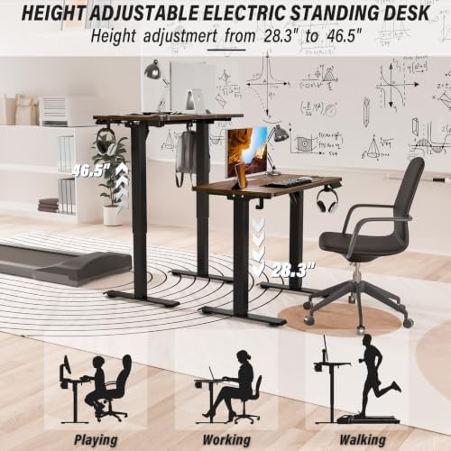Kingant Standing Desk, 32x24 Inch Electric Height Adjustable Computer Desk