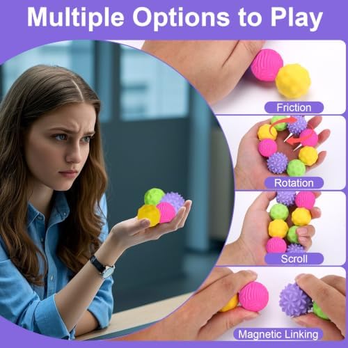 BUSOHA Silicone Magnetic Fidget Balls - 4 Pack Fidget Toys for Adult