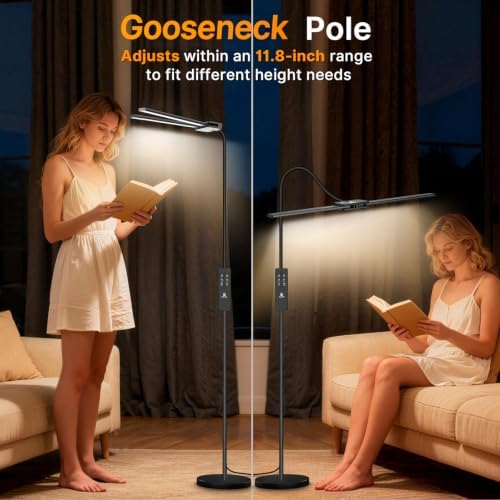 Syrinx LED Floor Lamp, 18W 2000LM Bright Floor Lamp for Office, Living Room
