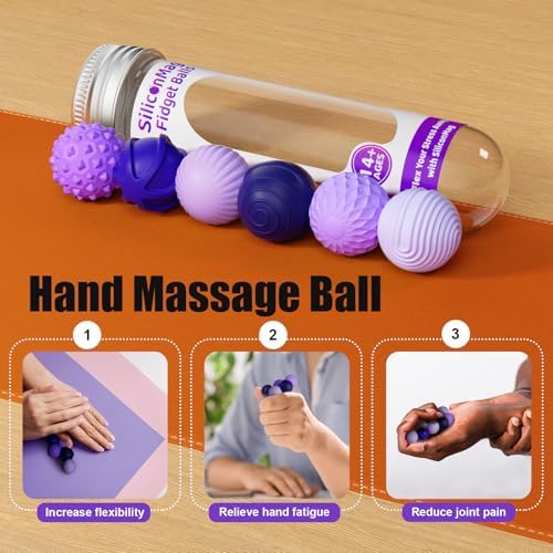 Magnetic Fidget Balls, 12-Pack Silicone Sensory Toys for Adults & Teens