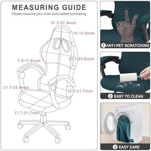 Gaming Chair Cover Game Chair Cover for Reclining Rotating Chair,Dark Green