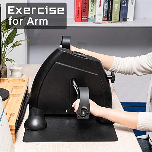 Mini Exercise Bike, Under Desk Bike Pedal Exerciser, Portable Foot Cycle Arm & Leg Pedal Machine with LCD Screen Displays for Home Office Use