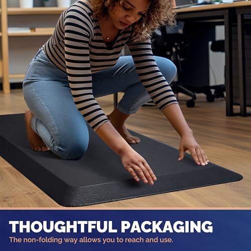 FEATOL Anti Fatigue Mat for Standing Desk & Kitchen Floor, 9/10 Extra Thick