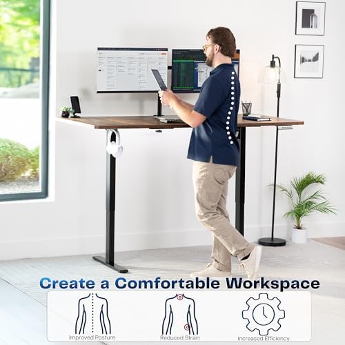 VIVO Rustic Vintage Brown 71 x 36 in Standing Desk, DESK-KIT-1B7N-36