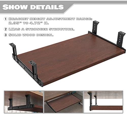 FRMSAET Office Product 20/24/30 inch Keyboard Drawer Tray (24 in, Cherry)