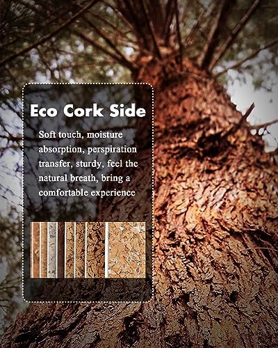 YSAGi Double-Sided Desk Pad, Leather Desk Mat, Eco Cork Desk Pad Protector, Large Mouse Pad for Desk, Waterproof Desk Blotter Pad, Desk Writing Pad for Office Work/Home(23.6"x13.7",Khaki+Cork)