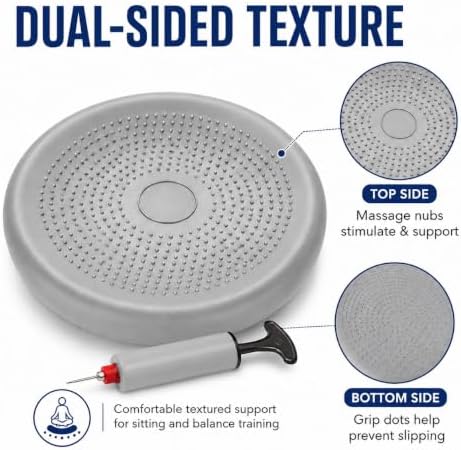 Hanstuten Wobble Seat Cushion Balance Disc - Rubber Wiggle Seat for Active Sitting, Office Desk Chair, and Core Strength Training