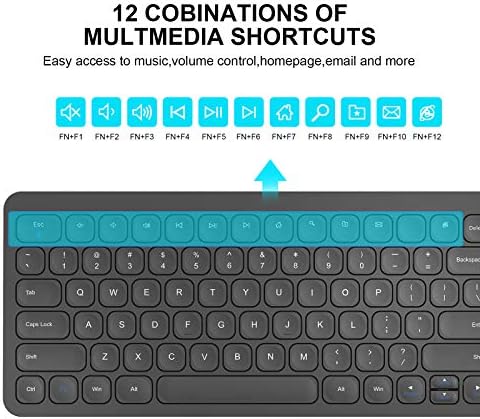 cimetech Wireless Keyboard and Mouse Combo - Black