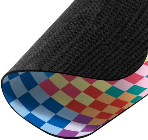 Non-Slip Rectangle Mousepad, WIRESTER Colorful Checkered Pattern S1 Mouse Pad for Home, Office and Gaming Desk