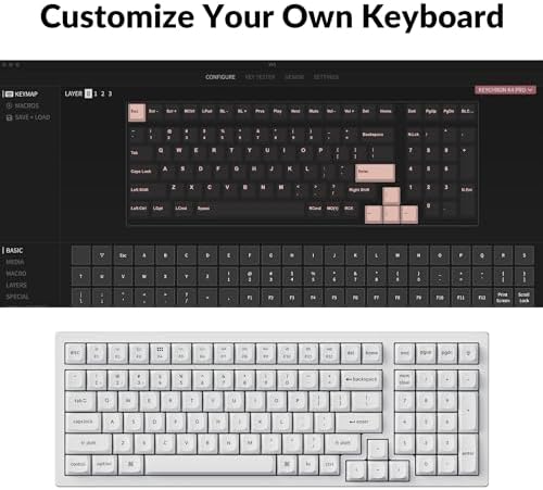 Keychron K4 Pro QMK/VIA Custom Wireless Mechanical Keyboard, Programmable Hot-swappable 100 Keys, RGB Backlight Wired Gaming Keyboard with K Pro Banana Switches for Mac/Windows/Linux - White