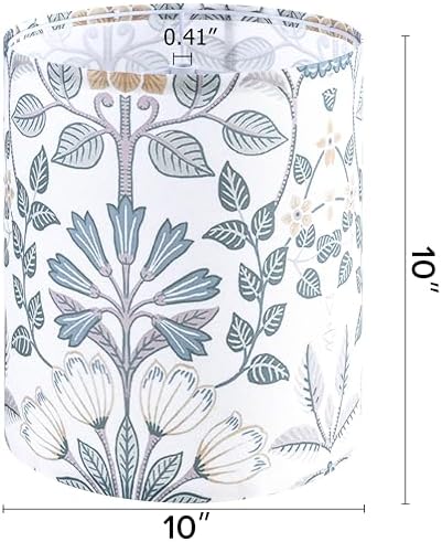 GO&SO Lamp Shades Set of 2,10" D x 10" H,Small Drum,Blue Green Floral