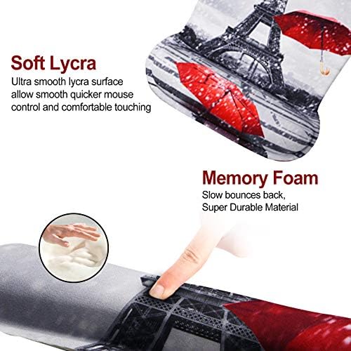 Keyboard Wrist Rest Mouse Pad Support, ToLuLu Gel Ergonomic Mouse Pads for Computer Laptop PC, Comfortable Durable Mousepad Keyboard Wrist Rests for Easy Typing Pain Relief, Eiffel Tower