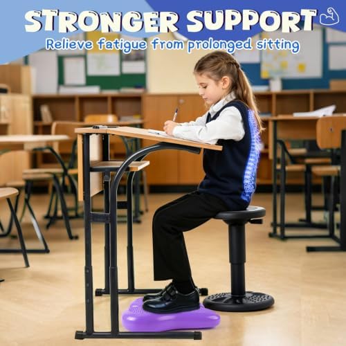 ADHD Tools for Kids Fimeetoy Wiggle Feet Cushion,Fidgets for Kids,Sensory Foot Cushion for Fidgety Feet,Quiet Fidget for Focus,Autism Special Education Classroom Must Haves,Balance Board-Purple