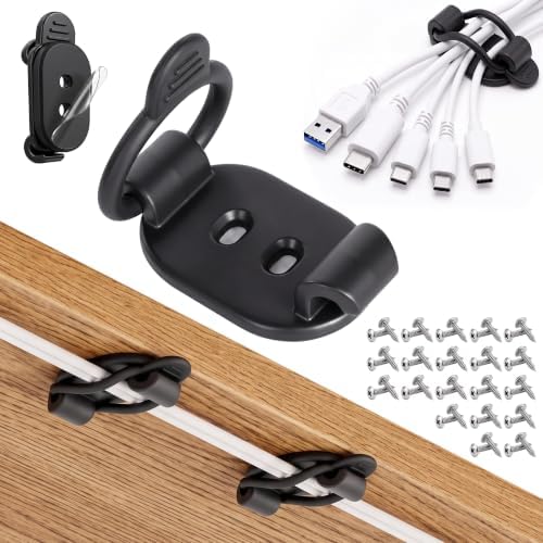 30 Pack Cable Management Clips, Adhesive Cord Holder Organizer